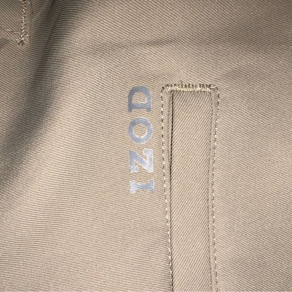 Izod Golf Tan Flat Front Shorts with Silicone Waist - Picture 3 of 6